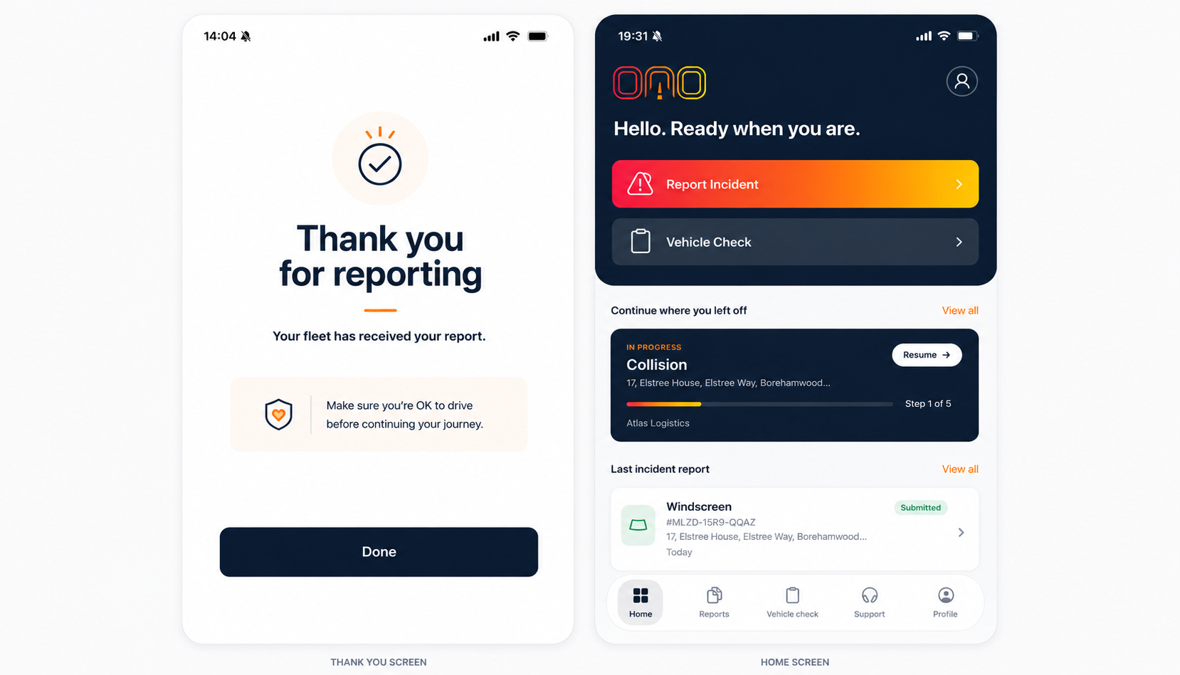ONO driver app